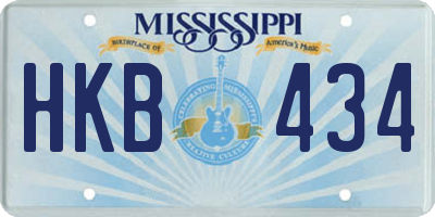 MS license plate HKB434