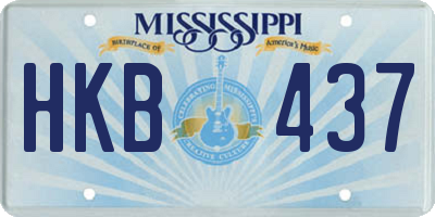 MS license plate HKB437