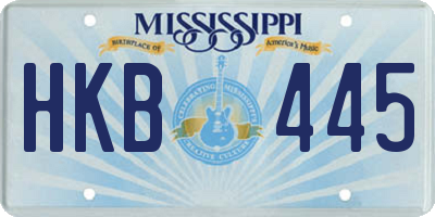 MS license plate HKB445