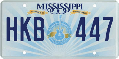 MS license plate HKB447