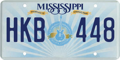 MS license plate HKB448