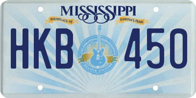 MS license plate HKB450