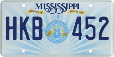 MS license plate HKB452