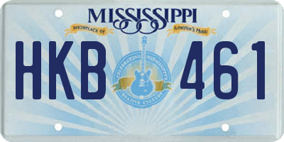 MS license plate HKB461