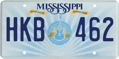 MS license plate HKB462