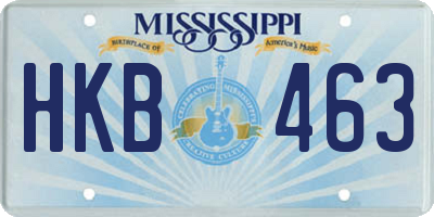 MS license plate HKB463