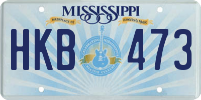 MS license plate HKB473
