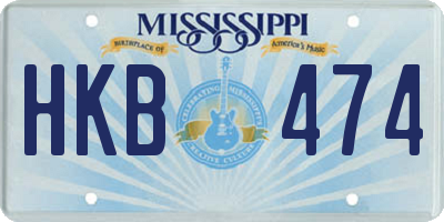 MS license plate HKB474