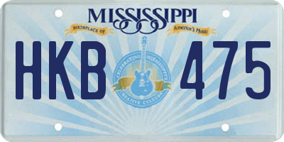 MS license plate HKB475