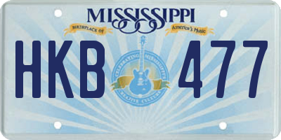 MS license plate HKB477