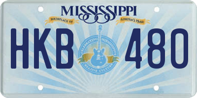 MS license plate HKB480