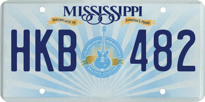 MS license plate HKB482
