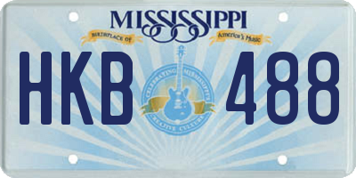 MS license plate HKB488
