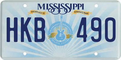 MS license plate HKB490