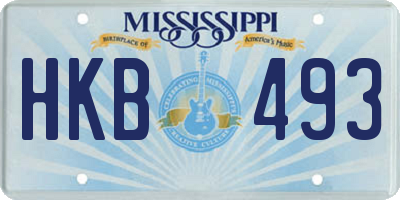 MS license plate HKB493