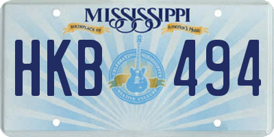 MS license plate HKB494