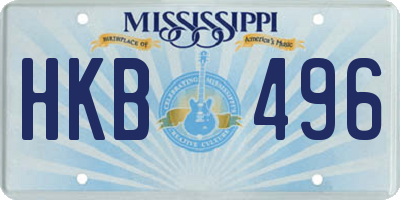 MS license plate HKB496