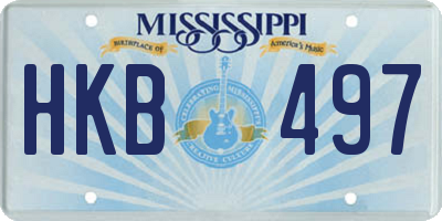 MS license plate HKB497