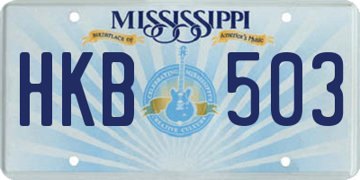MS license plate HKB503