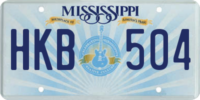 MS license plate HKB504