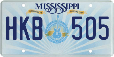 MS license plate HKB505