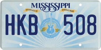 MS license plate HKB508
