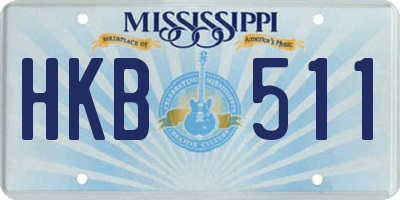 MS license plate HKB511