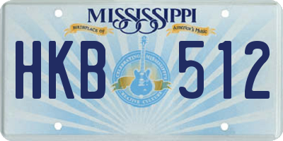 MS license plate HKB512