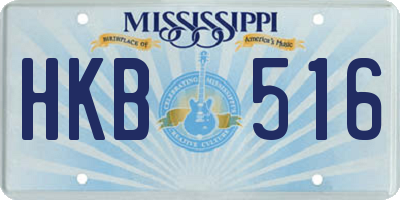 MS license plate HKB516