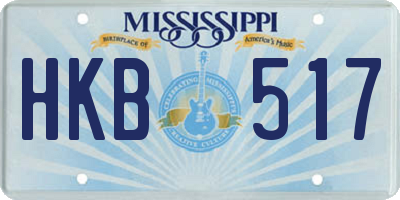 MS license plate HKB517