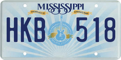 MS license plate HKB518