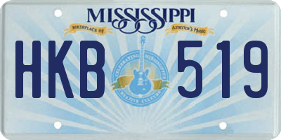 MS license plate HKB519