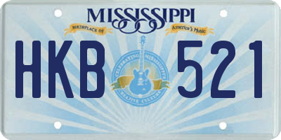 MS license plate HKB521
