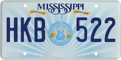MS license plate HKB522