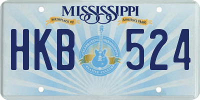 MS license plate HKB524
