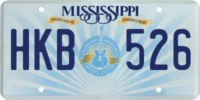 MS license plate HKB526