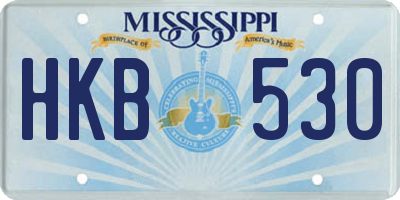 MS license plate HKB530