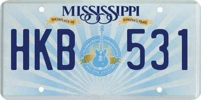 MS license plate HKB531