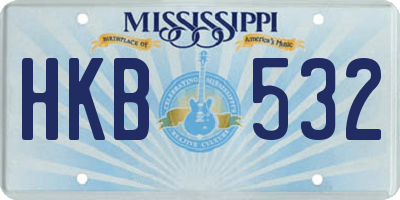 MS license plate HKB532