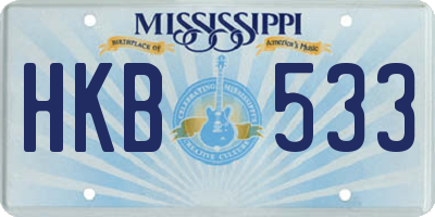 MS license plate HKB533
