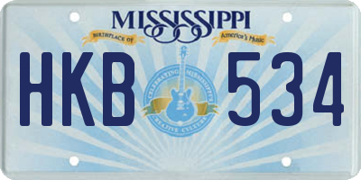 MS license plate HKB534