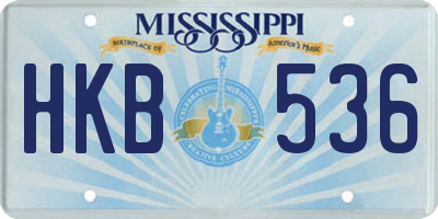 MS license plate HKB536