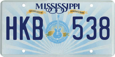 MS license plate HKB538