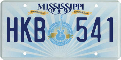 MS license plate HKB541