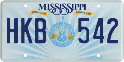 MS license plate HKB542