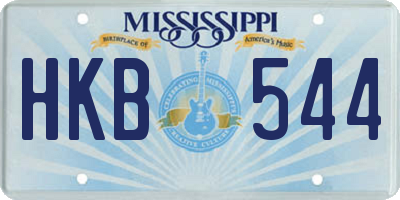 MS license plate HKB544
