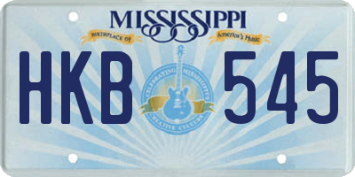 MS license plate HKB545