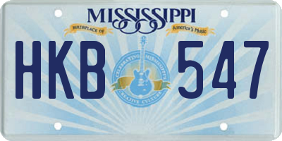 MS license plate HKB547