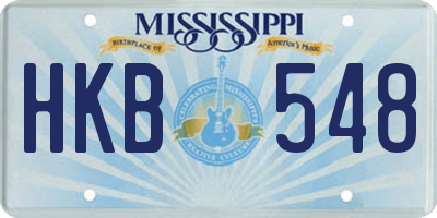 MS license plate HKB548