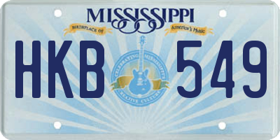 MS license plate HKB549